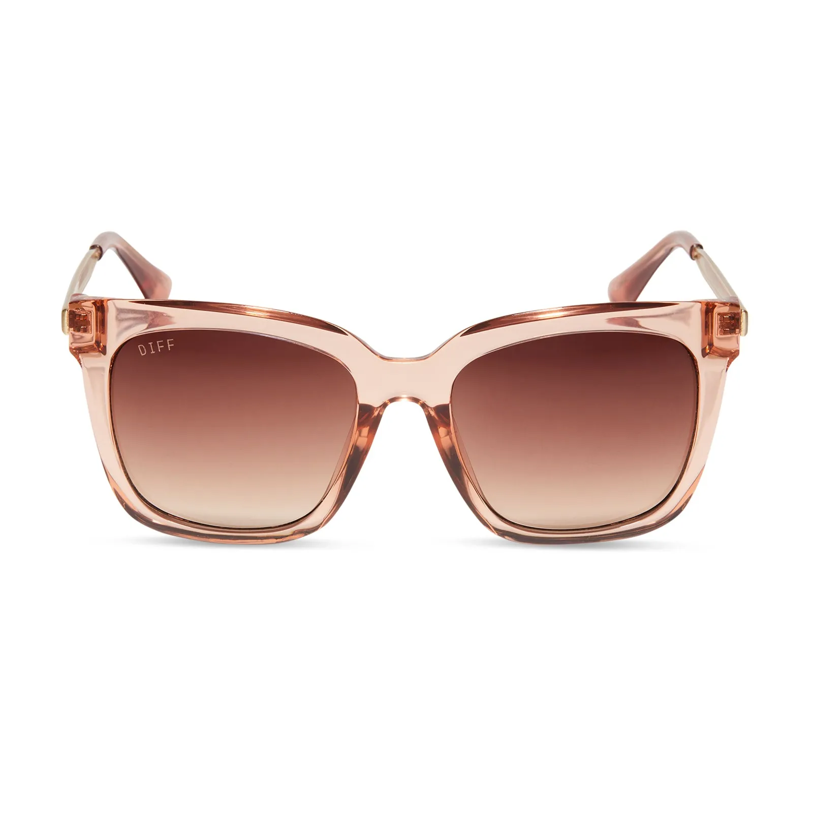 HAILEY - NUDE CRYSTAL + BROWN GRADIENT SUNGLASSES sold by Diff Eyewear