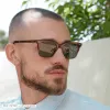 BILLIE - WHISKEY CRYSTAL + STEEL BLUE POLARIZED SUNGLASSES sold by Diff Eyewear