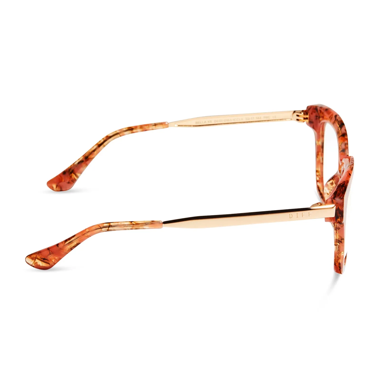 BELLA XS - BEIGE CORAL TORTOISE + CLEAR GLASSES sold by Diff Eyewear product image thumbnail 3