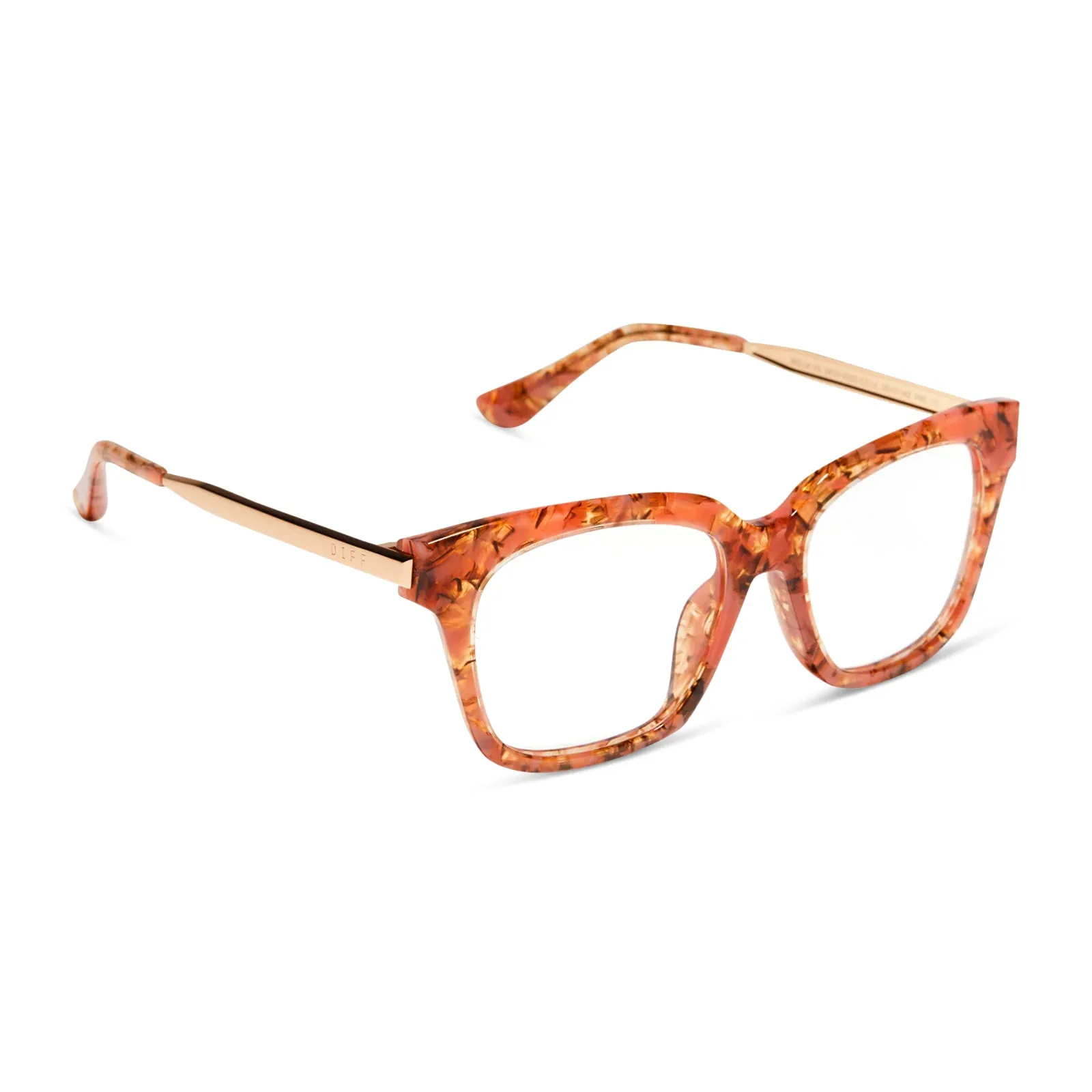 BELLA XS - BEIGE CORAL TORTOISE + CLEAR GLASSES sold by Diff Eyewear product image thumbnail 2