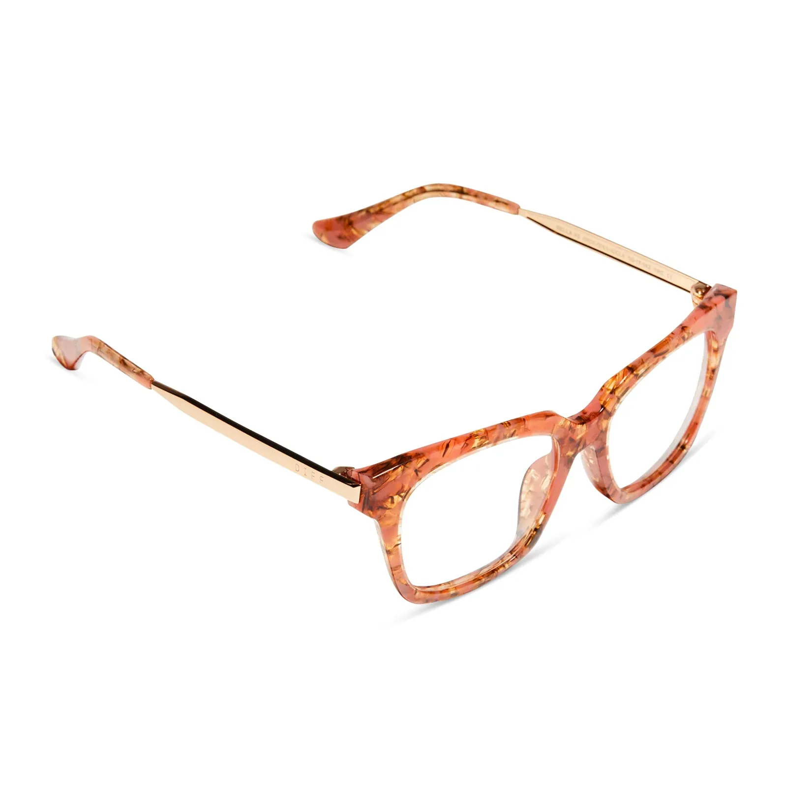 BELLA XS - BEIGE CORAL TORTOISE + CLEAR GLASSES sold by Diff Eyewear product image thumbnail 4