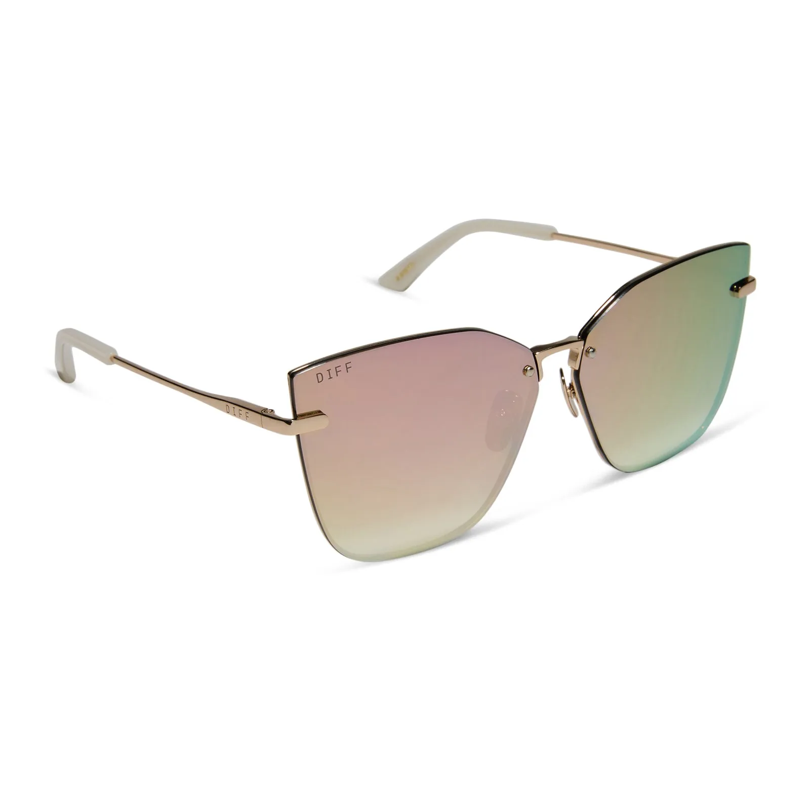 EMILY IN PARIS - MINDY + STAGE LIGHTS GOLD + IRIDESCENT MIRROR SUNGLASSES sold by Diff Eyewear product image thumbnail 2