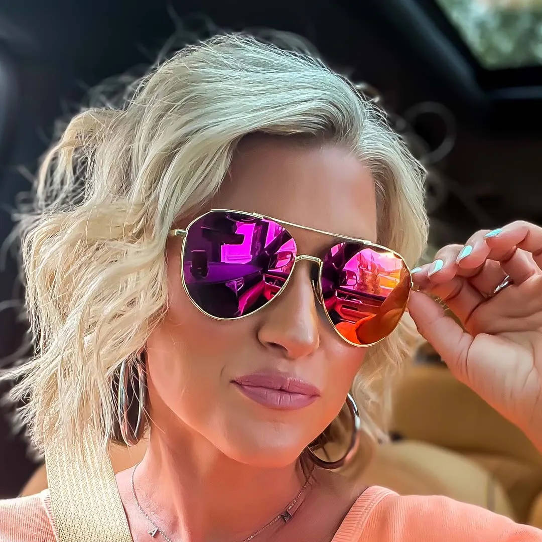 DASH - GOLD + SUNSET MIRROR + POLARIZED SUNGLASSES sold by Diff Eyewear product image thumbnail 5