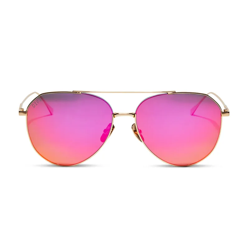 DASH - GOLD + SUNSET MIRROR + POLARIZED SUNGLASSES sold by Diff Eyewear