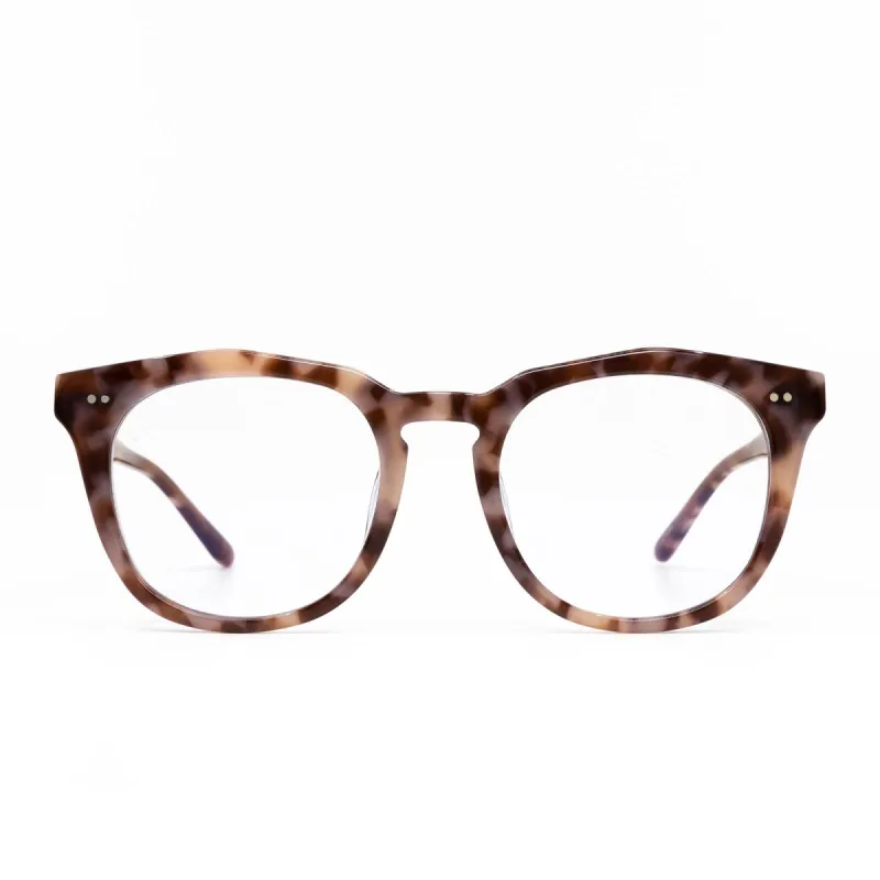 WESTON - PLUM TORTOISE + CLEAR GLASSES sold by Diff Eyewear