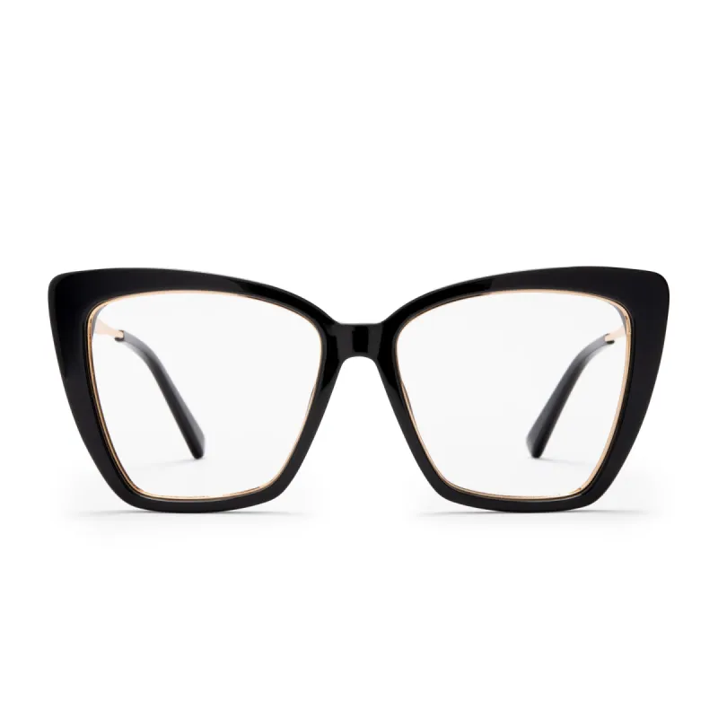 BECKY IV - BLACK + PRESCRIPTION GLASSES sold by Diff Eyewear