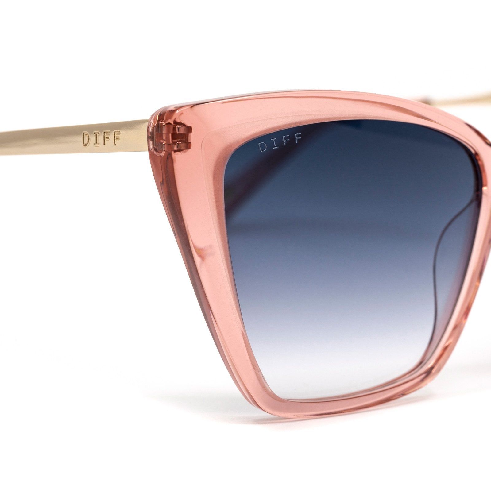 BECKY II - LIGHT PINK CRYSTAL + BLUE GRADIENT SUNGLASSES sold by Diff Eyewear product image thumbnail 4