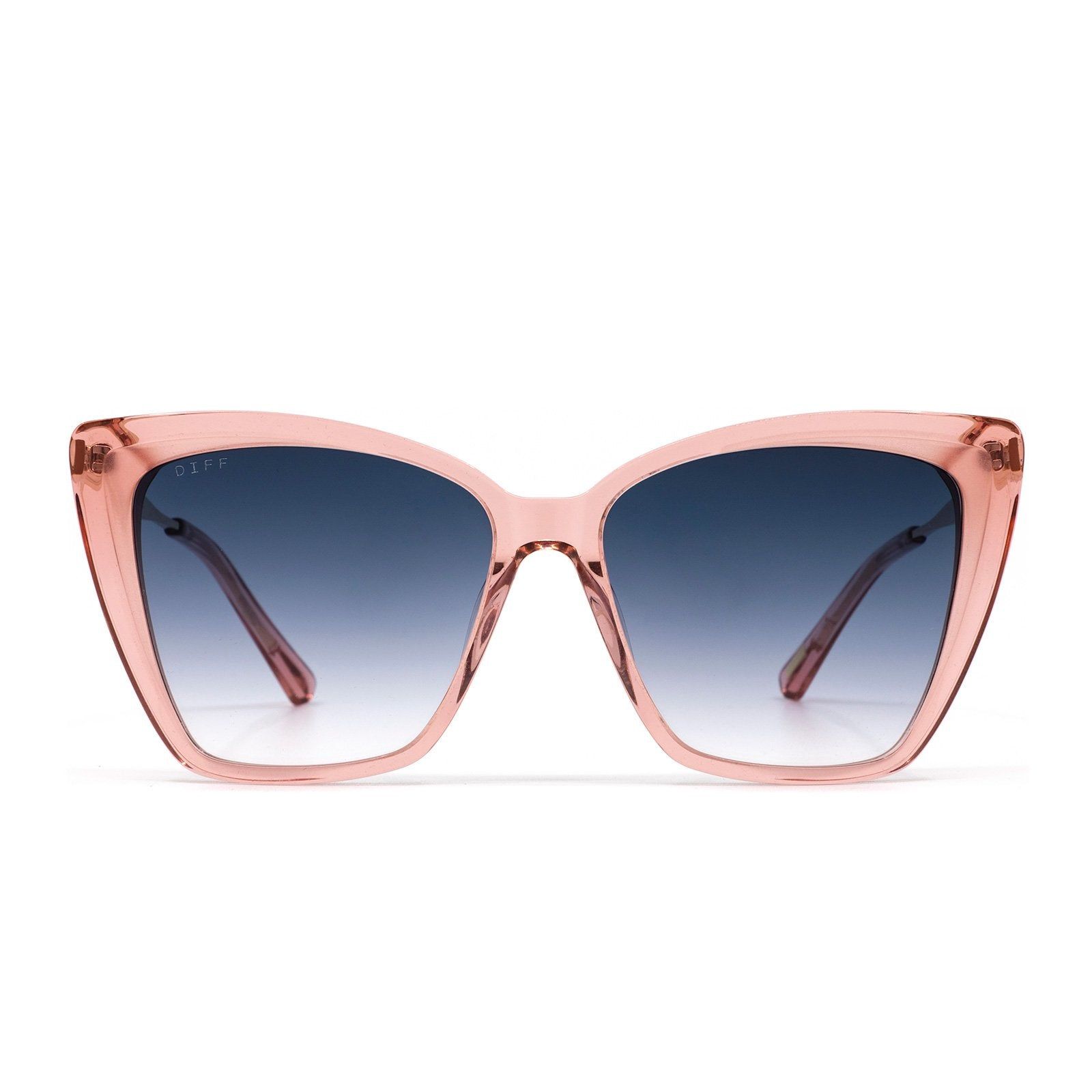 BECKY II - LIGHT PINK CRYSTAL + BLUE GRADIENT SUNGLASSES sold by Diff Eyewear