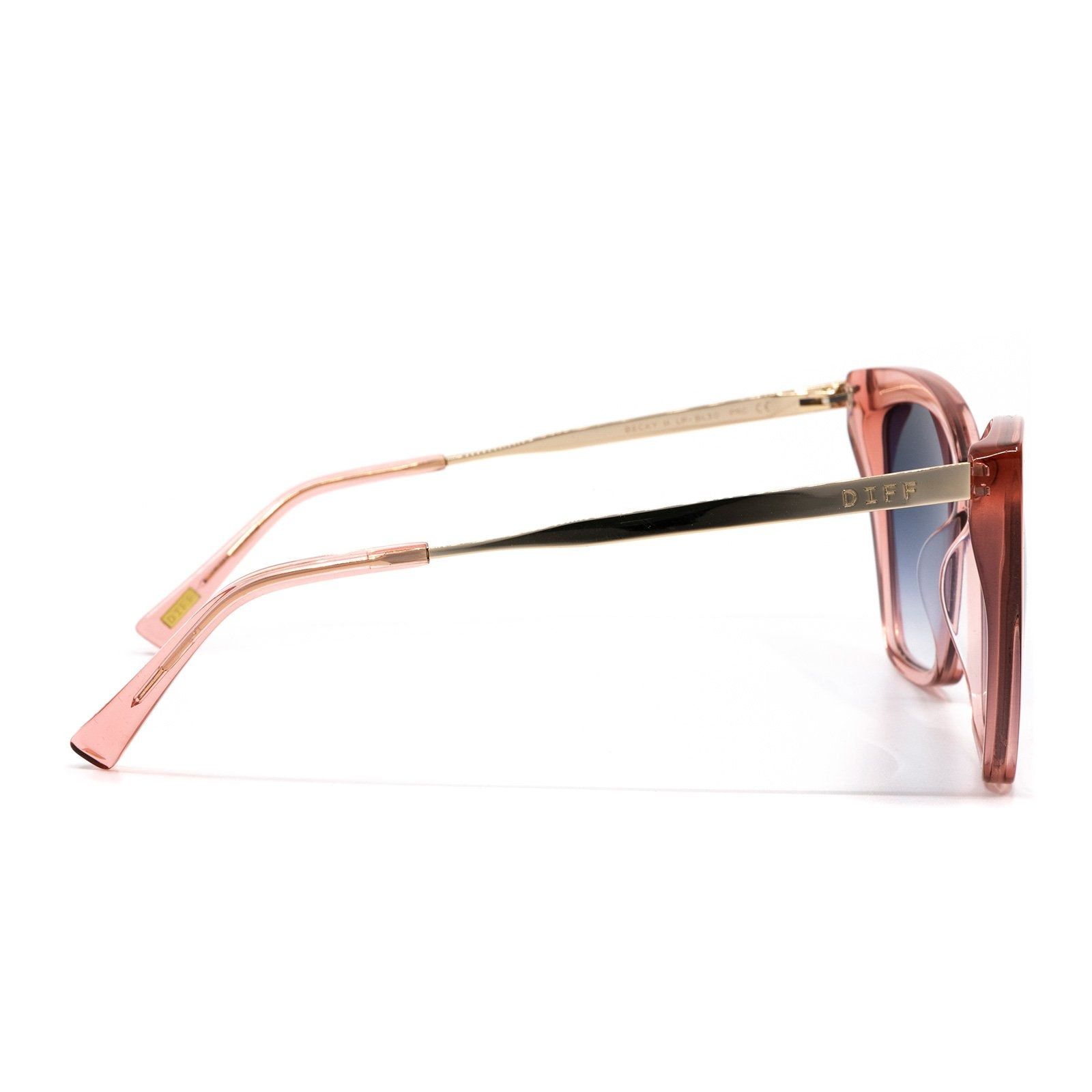 BECKY II - LIGHT PINK CRYSTAL + BLUE GRADIENT SUNGLASSES sold by Diff Eyewear product image thumbnail 3