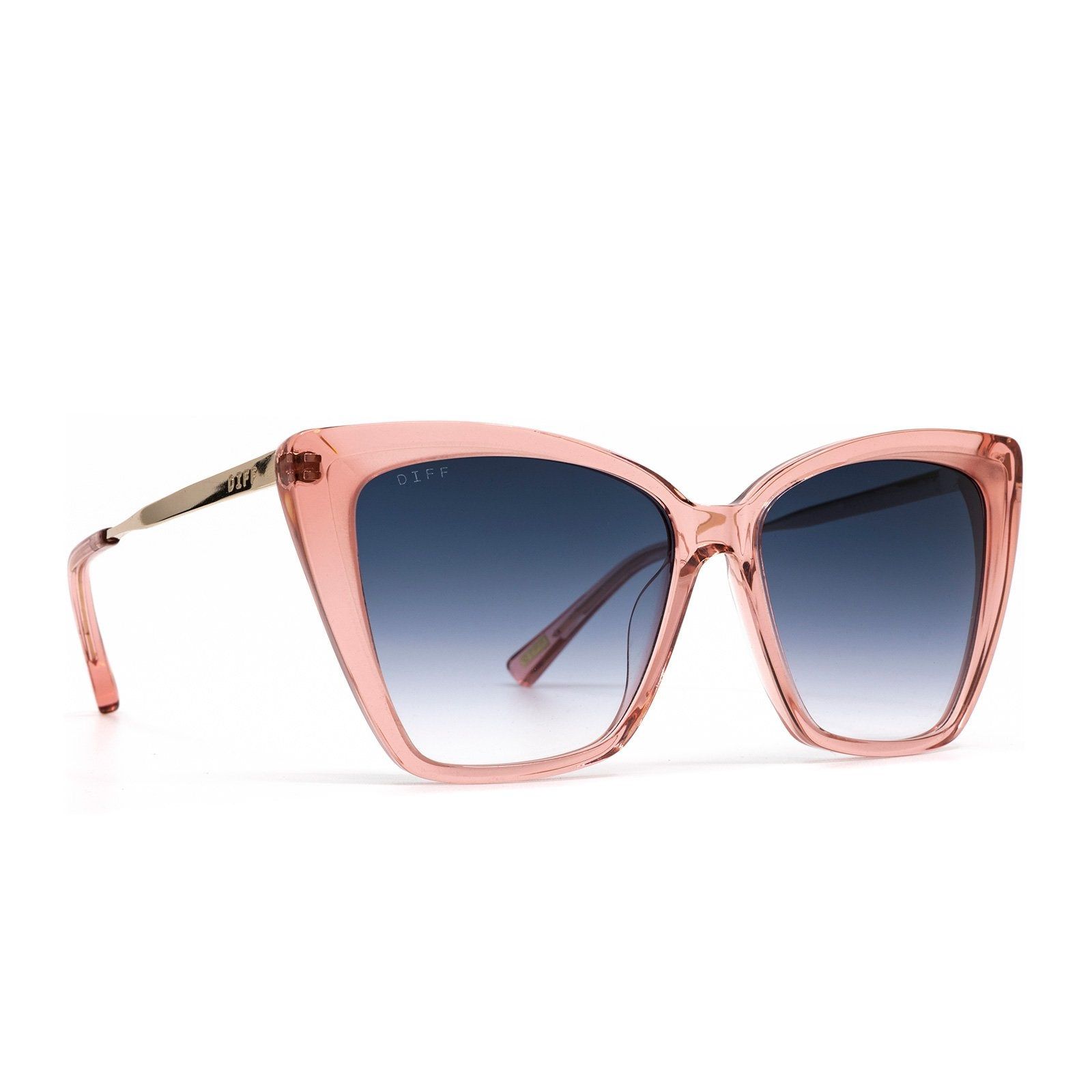 BECKY II - LIGHT PINK CRYSTAL + BLUE GRADIENT SUNGLASSES sold by Diff Eyewear product image thumbnail 2
