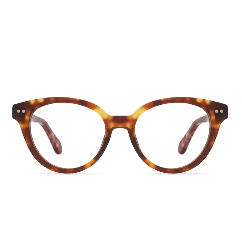 CARLY - AMBER TORTOISE + BLUE LIGHT TECHNOLOGY GLASSES sold by Diff Eyewear