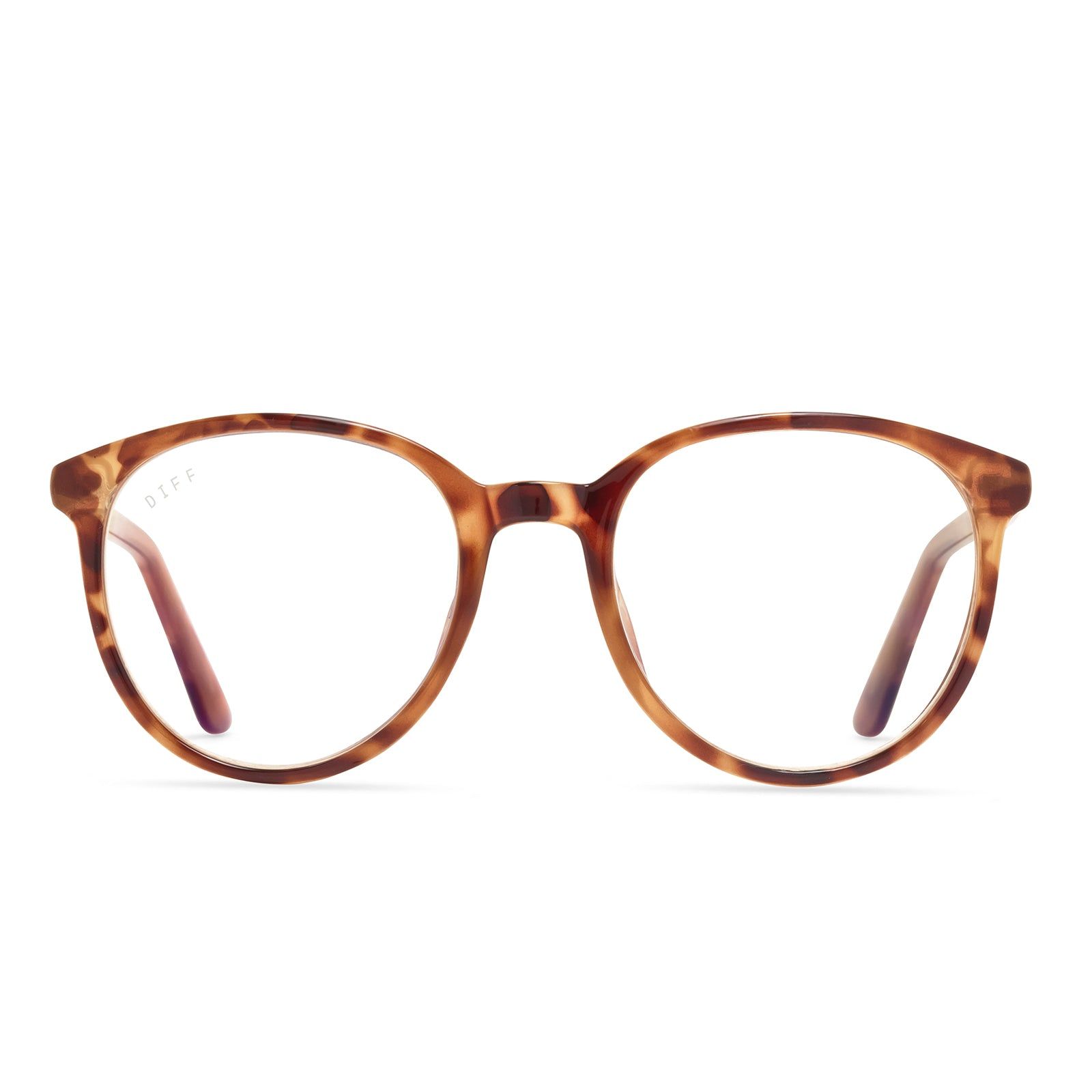 JEANNE - AMBER TORTOISE + CLEAR GLASSES sold by Diff Eyewear