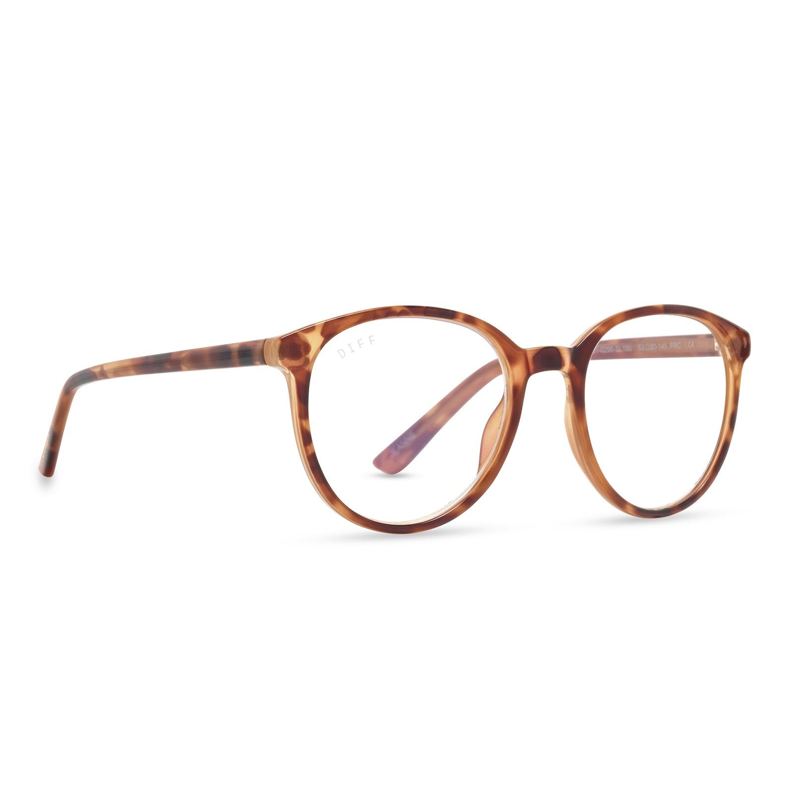 JEANNE - AMBER TORTOISE + CLEAR GLASSES sold by Diff Eyewear product image thumbnail 2