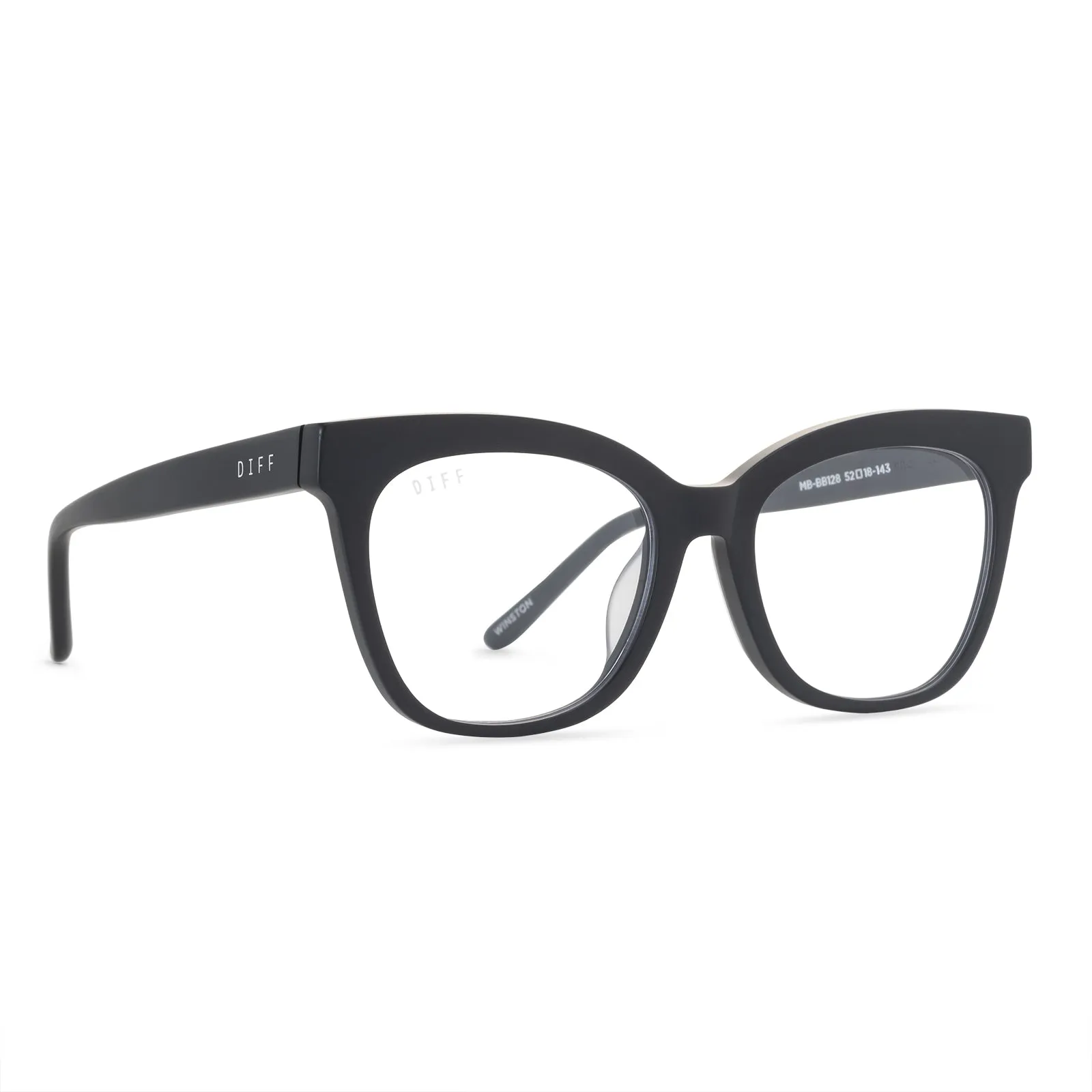 WINSTON - MATTE BLACK + BLUE LIGHT TECHNOLOGY GLASSES sold by Diff Eyewear product image thumbnail 2