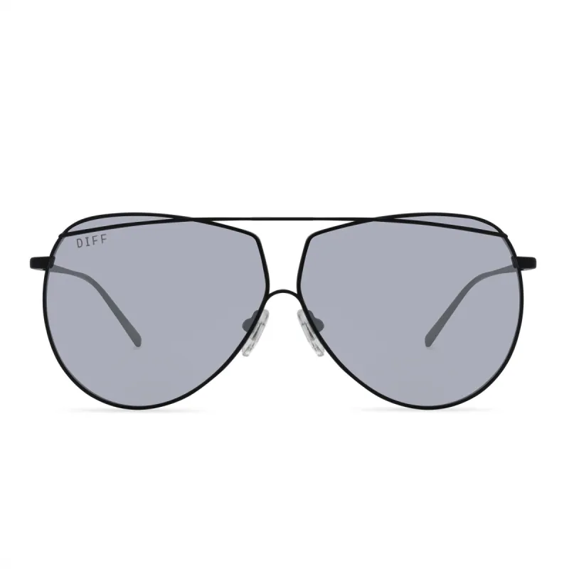 MAEVE - MATTE BLACK + GREY MIRROR + POLARIZED SUNGLASSES sold by Diff Eyewear