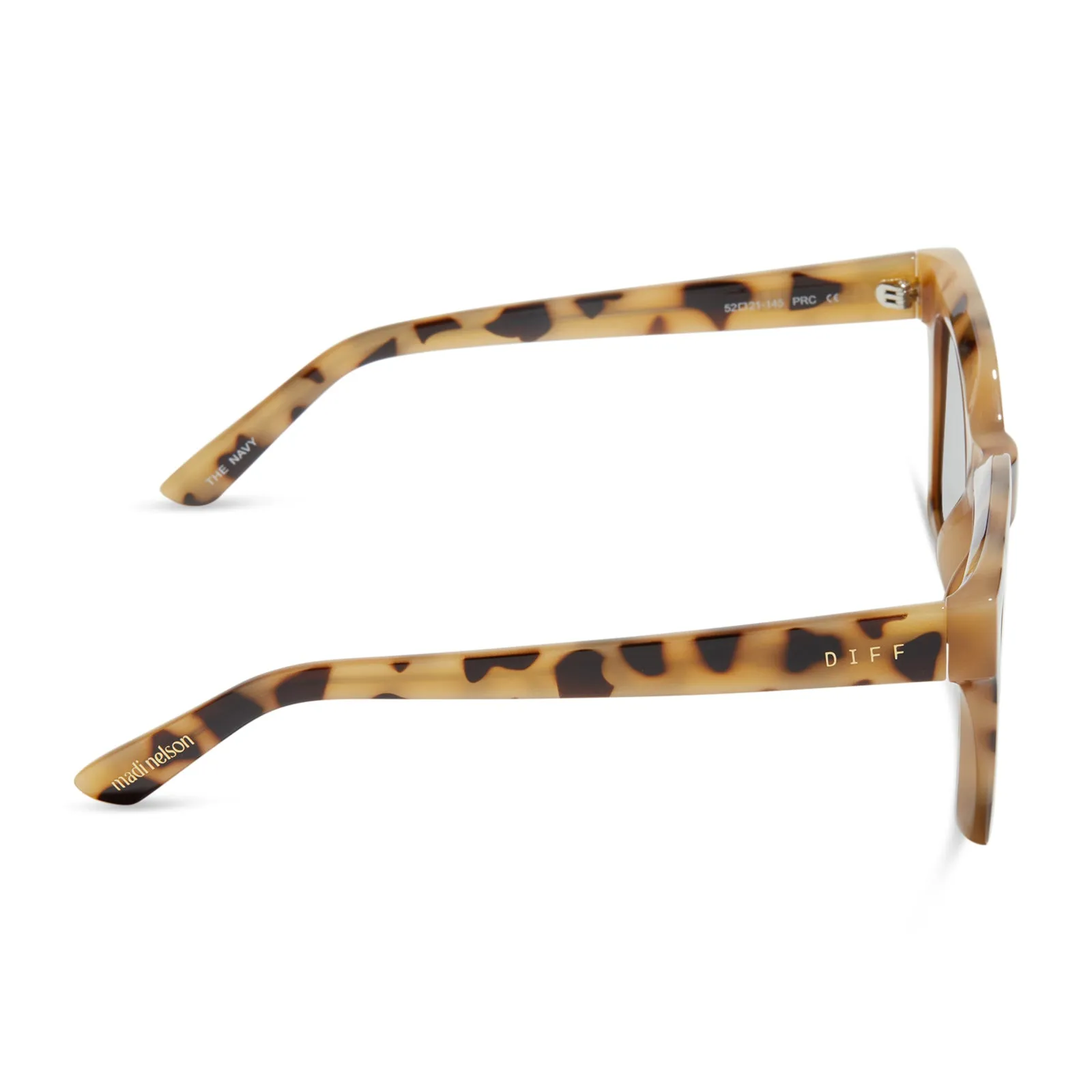 MADI NELSON - THE NAVY + CREAM TORTOISE + GREY + POLARIZED SUNGLASSES sold by Diff Eyewear product image thumbnail 3