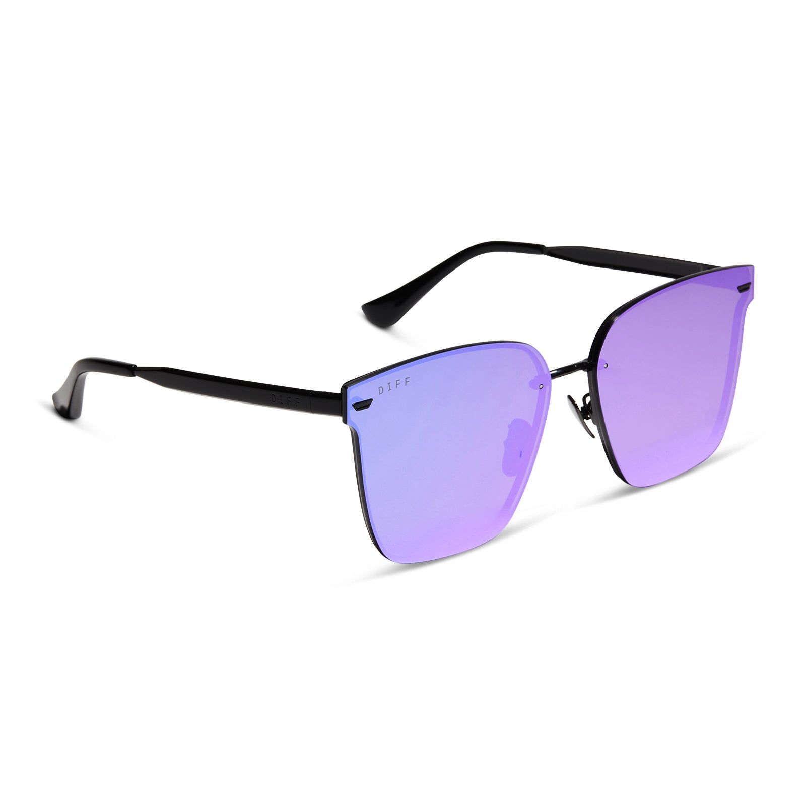 BELLA V - BLACK + PURPLE MIRROR + POLARIZED SUNGLASSES sold by Diff Eyewear product image thumbnail 2
