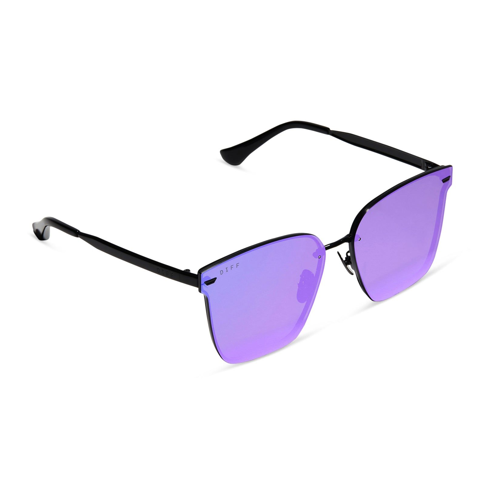 BELLA V - BLACK + PURPLE MIRROR + POLARIZED SUNGLASSES sold by Diff Eyewear product image thumbnail 4