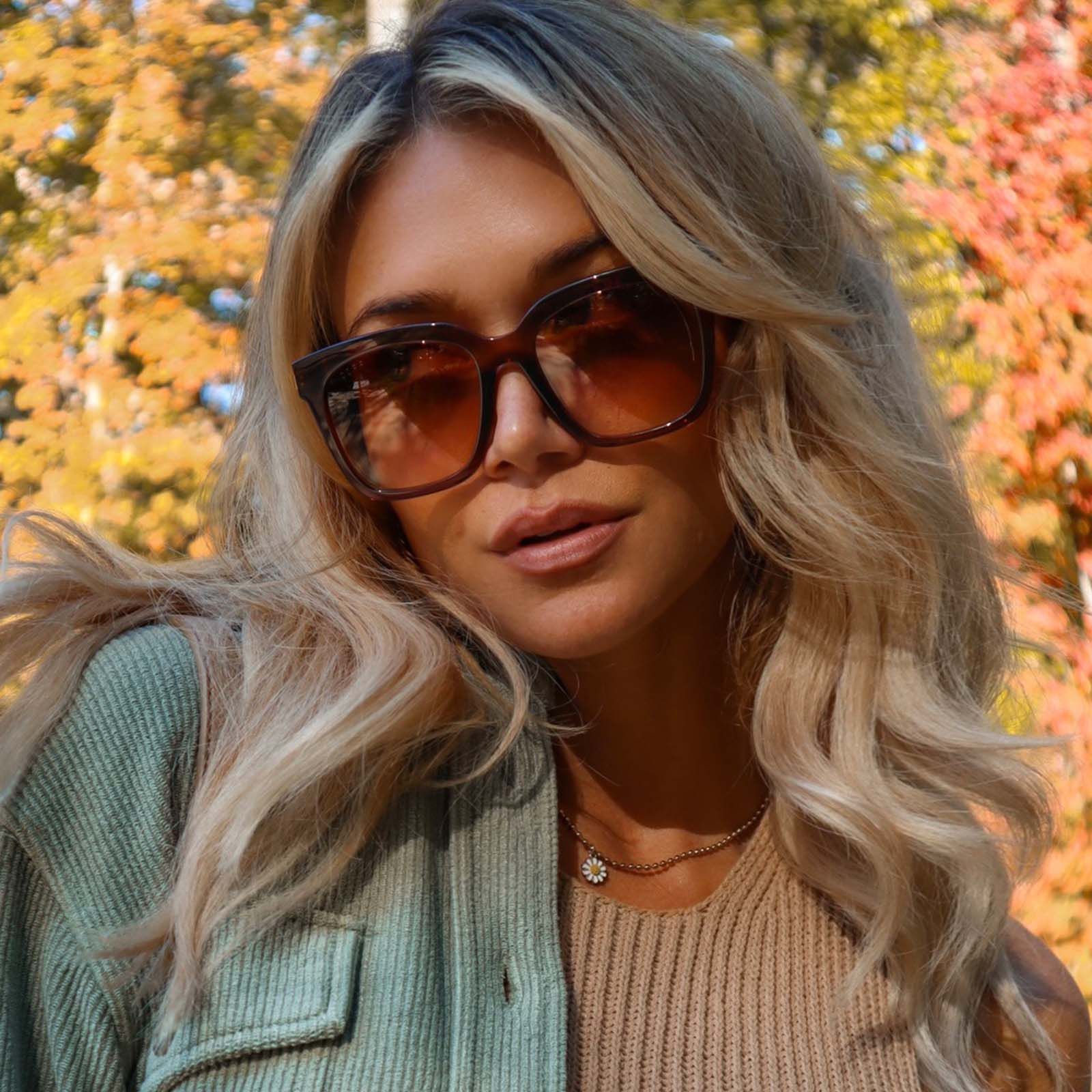 BELLA - DEEP AMBER + TERRACOTTA GRADIENT SUNGLASSES sold by Diff Eyewear product image thumbnail 5