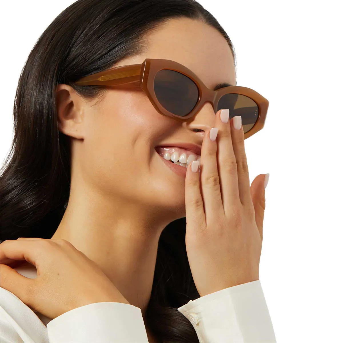 MARGOT - SALTED CARAMEL + BROWN + POLARIZED SUNGLASSES sold by Diff Eyewear product image thumbnail 5