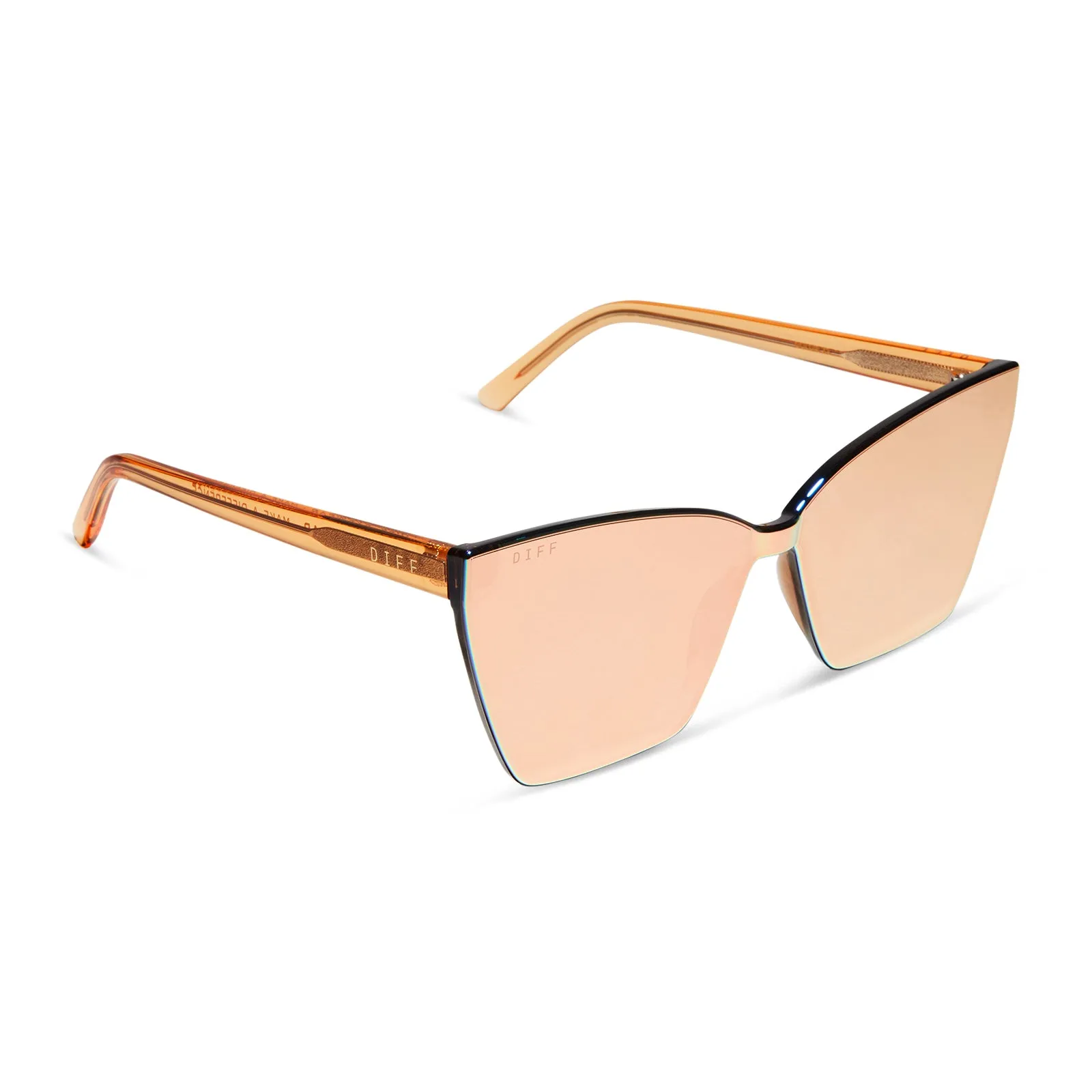 GOLDIE XS - APRICOT CRYSTAL + PEACH MIRROR SUNGLASSES sold by Diff Eyewear product image thumbnail 2