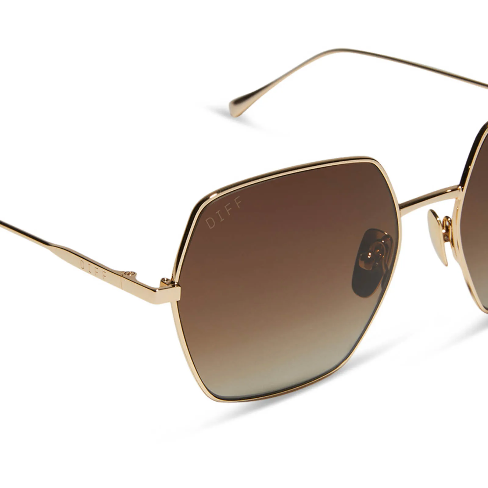 HARLOWE - GOLD + BROWN GRADIENT + POLARIZED SUNGLASSES sold by Diff Eyewear product image thumbnail 4