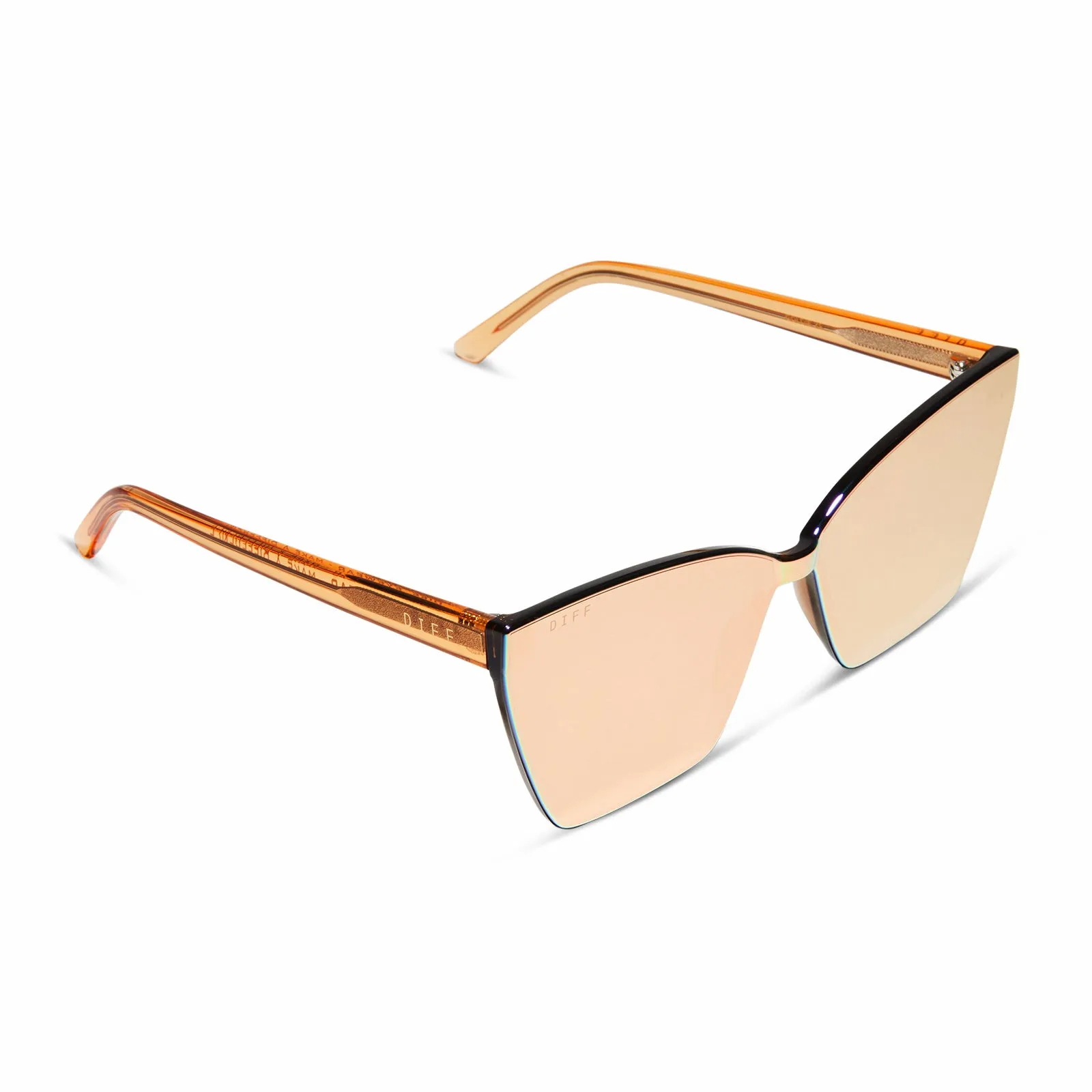 GOLDIE XS - APRICOT CRYSTAL + PEACH MIRROR SUNGLASSES sold by Diff Eyewear product image thumbnail 4