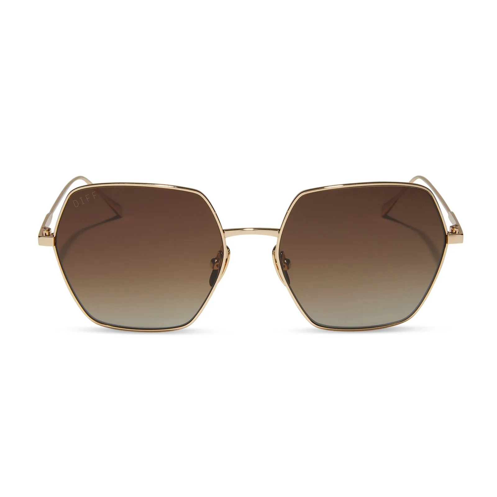 HARLOWE - GOLD + BROWN GRADIENT + POLARIZED SUNGLASSES sold by Diff Eyewear