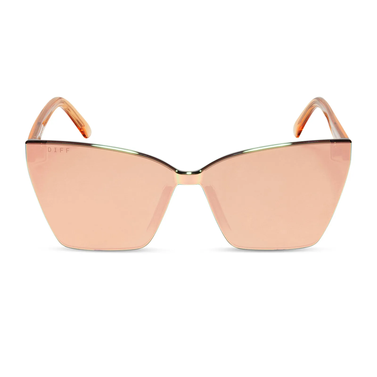 GOLDIE XS - APRICOT CRYSTAL + PEACH MIRROR SUNGLASSES sold by Diff Eyewear