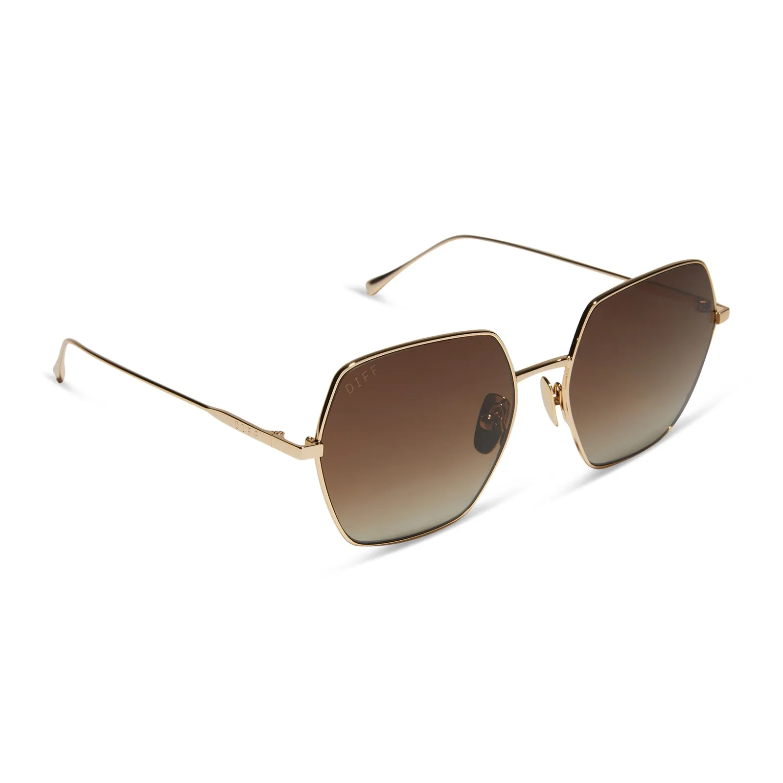 HARLOWE - GOLD + BROWN GRADIENT + POLARIZED SUNGLASSES sold by Diff Eyewear product image thumbnail 2