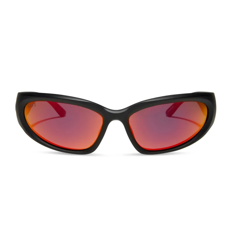 SIDE OUT - MATTE BLACK + SUNSET MIRROR + POLARIZED SUNGLASSES sold by Diff Eyewear