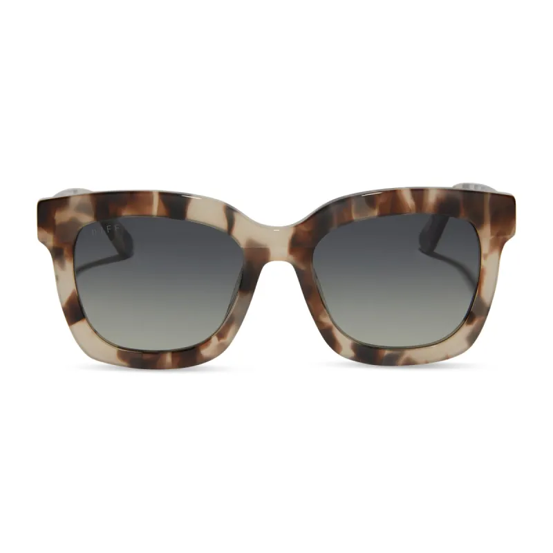 CARSON - CREAM TORTOISE + GREY GRADIENT + POLARIZED SUNGLASSES sold by Diff Eyewear