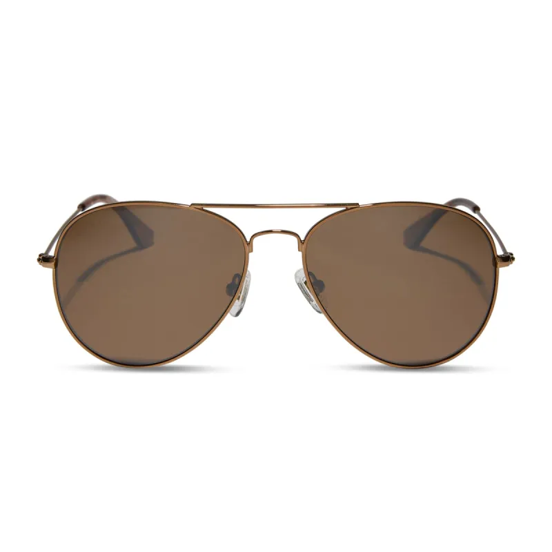 CRUZ - COPPER METAL + BROWN GOLD FLASH + POLARIZED SUNGLASSES sold by Diff Eyewear