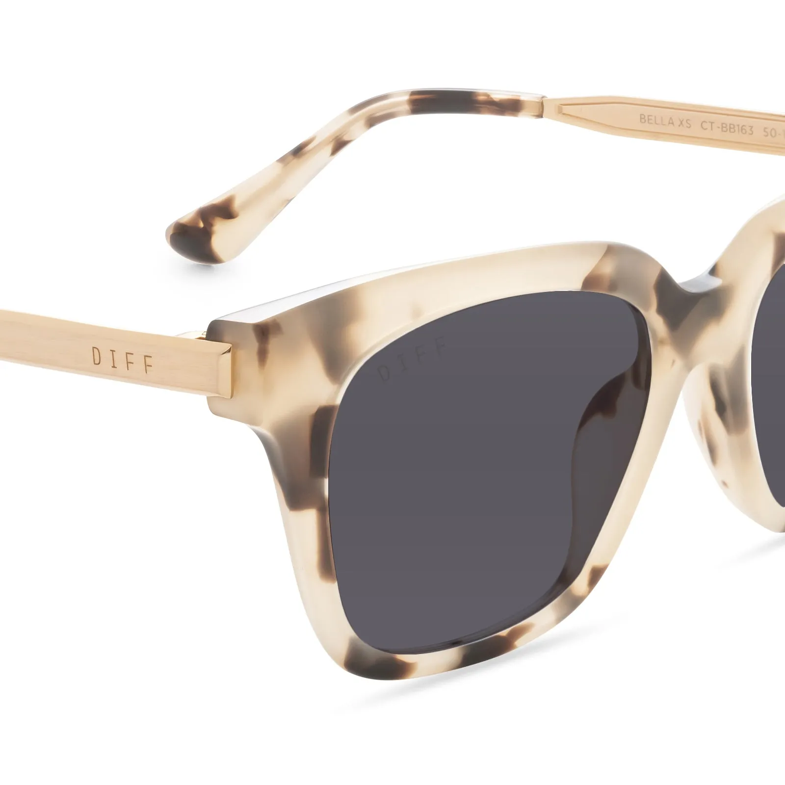 BELLA XS - CREAM TORTOISE + SOLID GREY SUNGLASSES sold by Diff Eyewear product image thumbnail 5