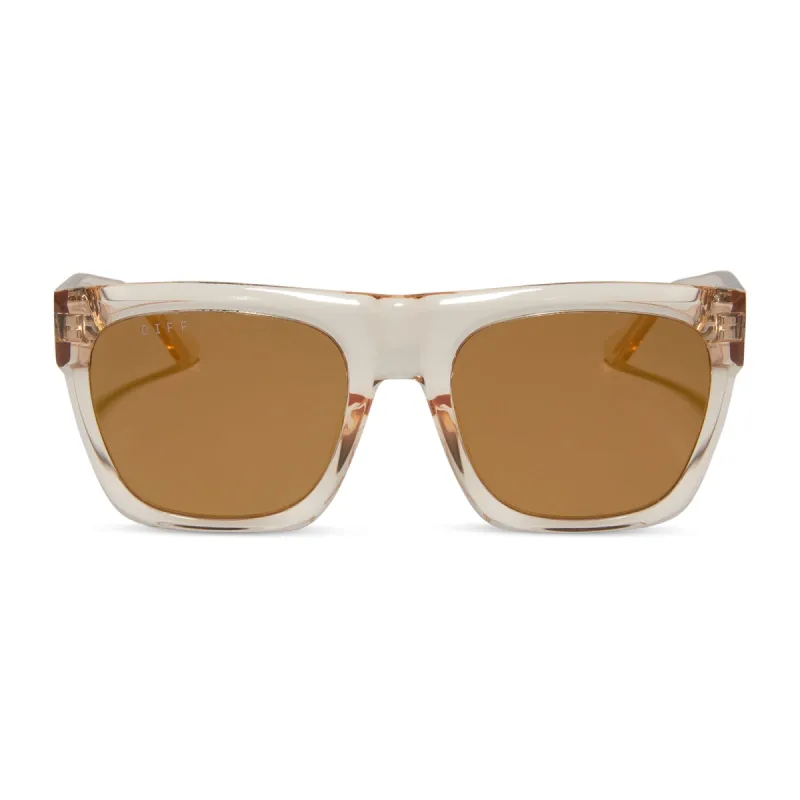 EASTON - VINTAGE ROSE CRYSTAL + BROWN GOLD FLASH SUNGLASSES sold by Diff Eyewear
