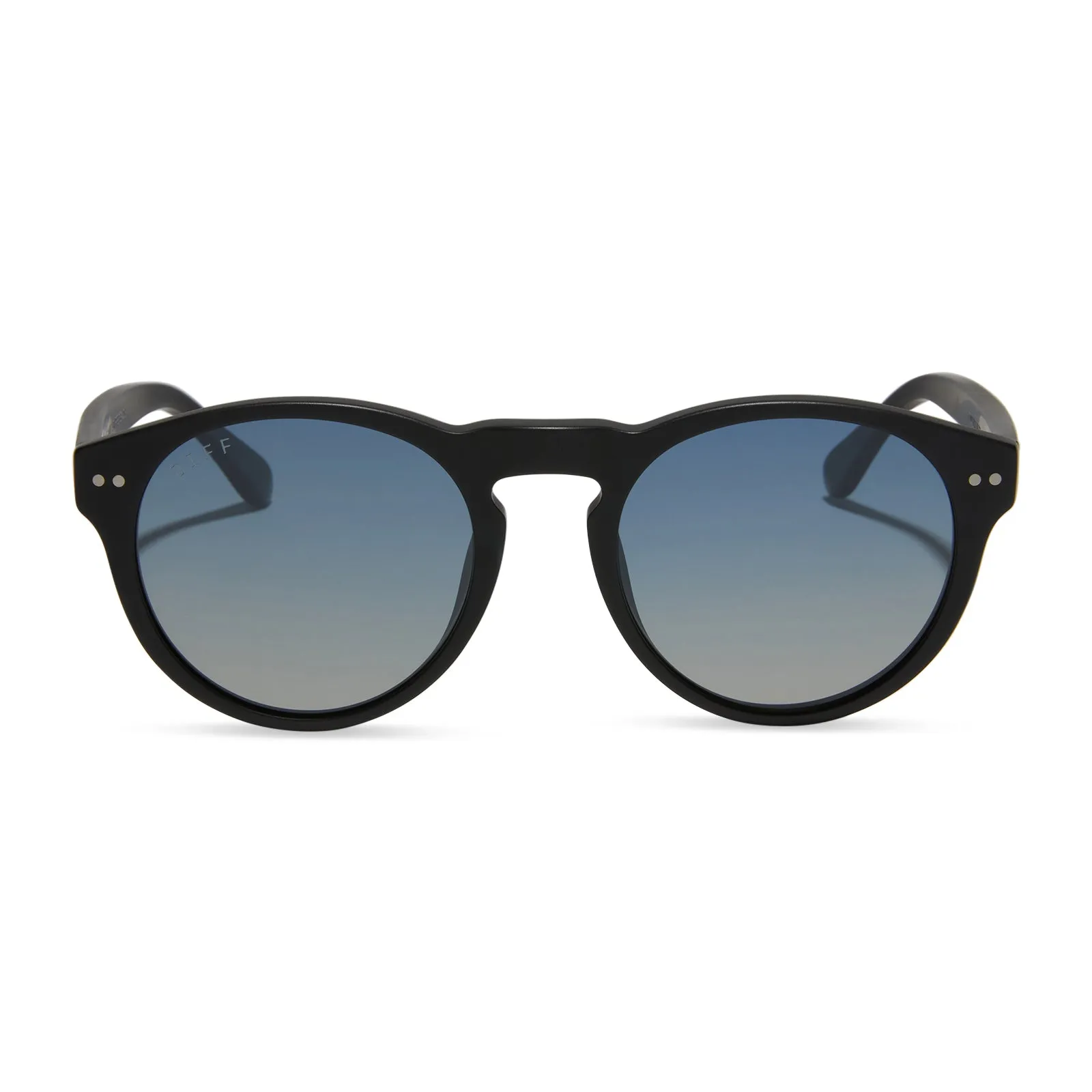 CODY - MATTE BLACK + AEGEAN BLUE GRADIENT FLASH POLARIZED SUNGLASSES sold by Diff Eyewear