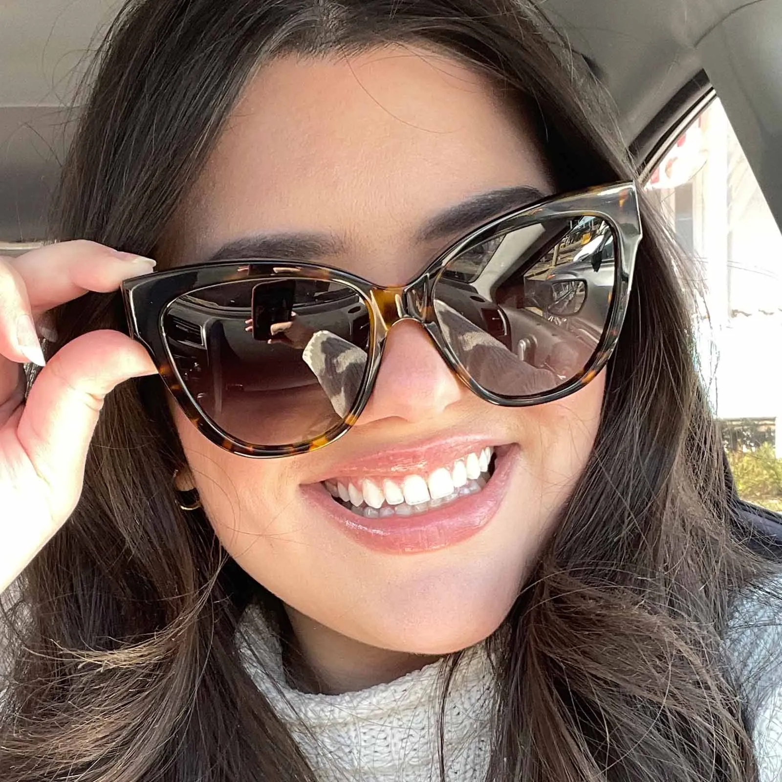 MELINA - AMBER TORTOISE + STEEL GRADIENT SUNGLASSES sold by Diff Eyewear product image thumbnail 5