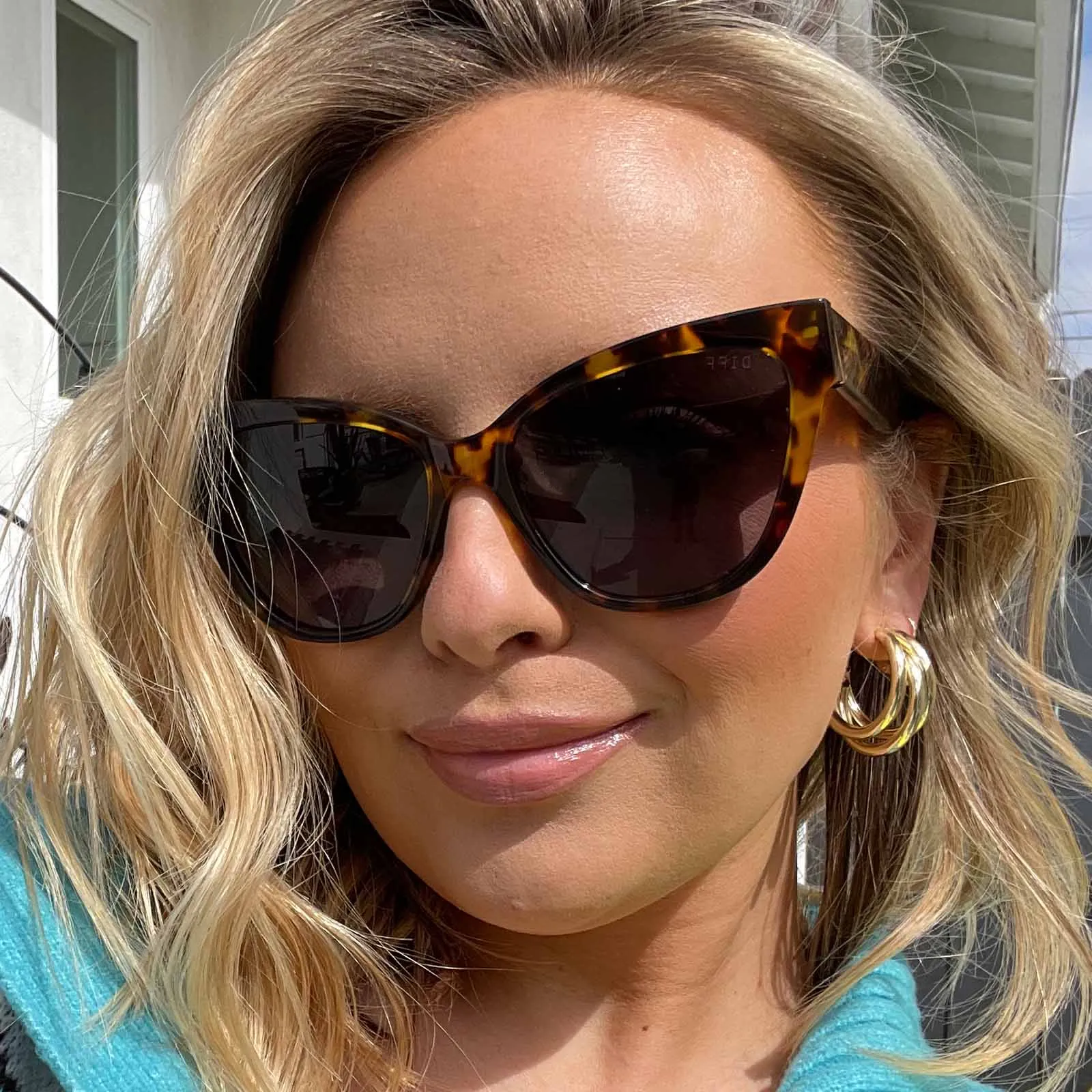 MELINA - AMBER TORTOISE + STEEL GRADIENT SUNGLASSES sold by Diff Eyewear product image thumbnail 4