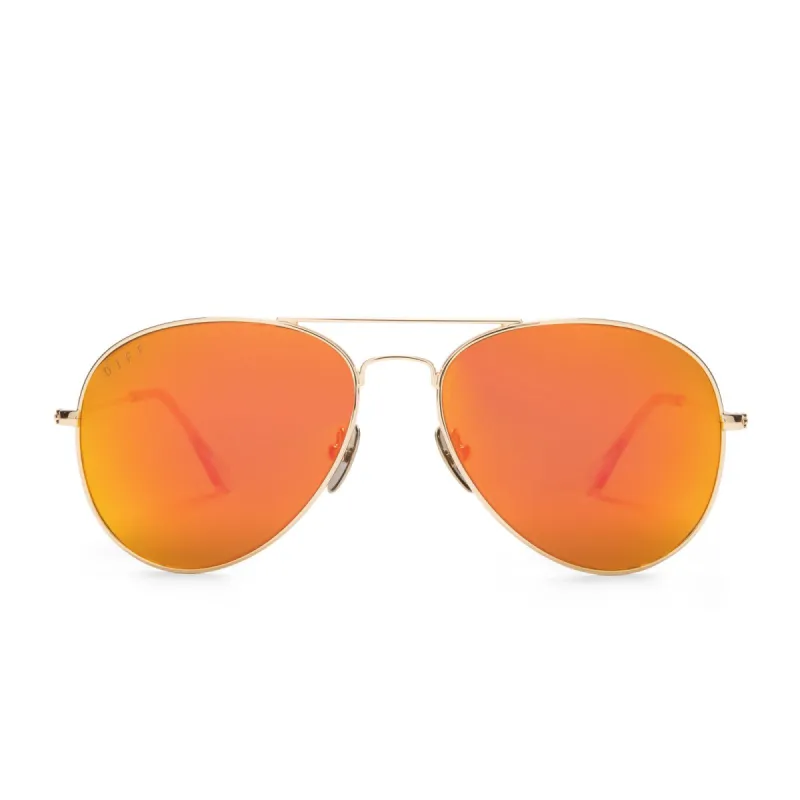 CRUZ - GOLD + ORANGE MIRROR SUNGLASSES sold by Diff Eyewear