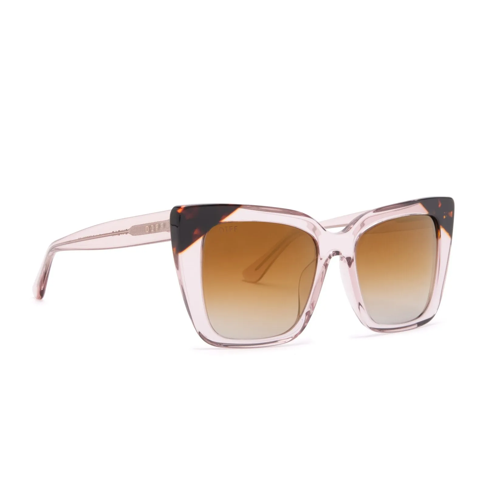 LIZZY - LIGHT PINK CRYSTAL + BROWN GRADIENT SUNGLASSES sold by Diff Eyewear product image thumbnail 2