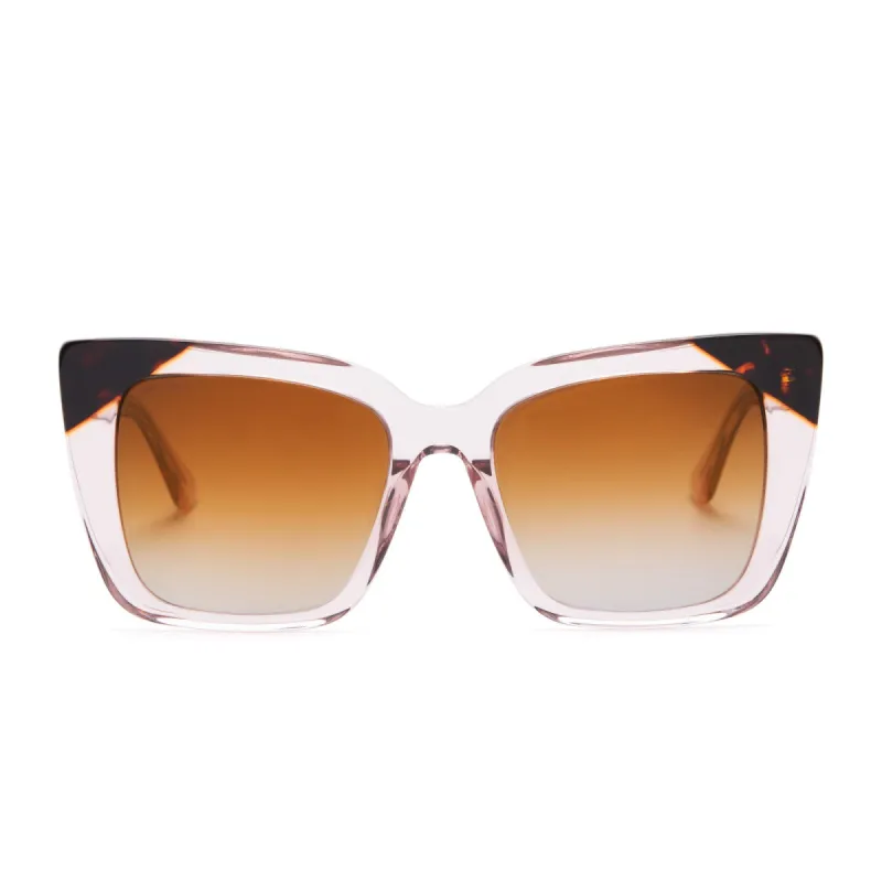 LIZZY - LIGHT PINK CRYSTAL + BROWN GRADIENT SUNGLASSES sold by Diff Eyewear