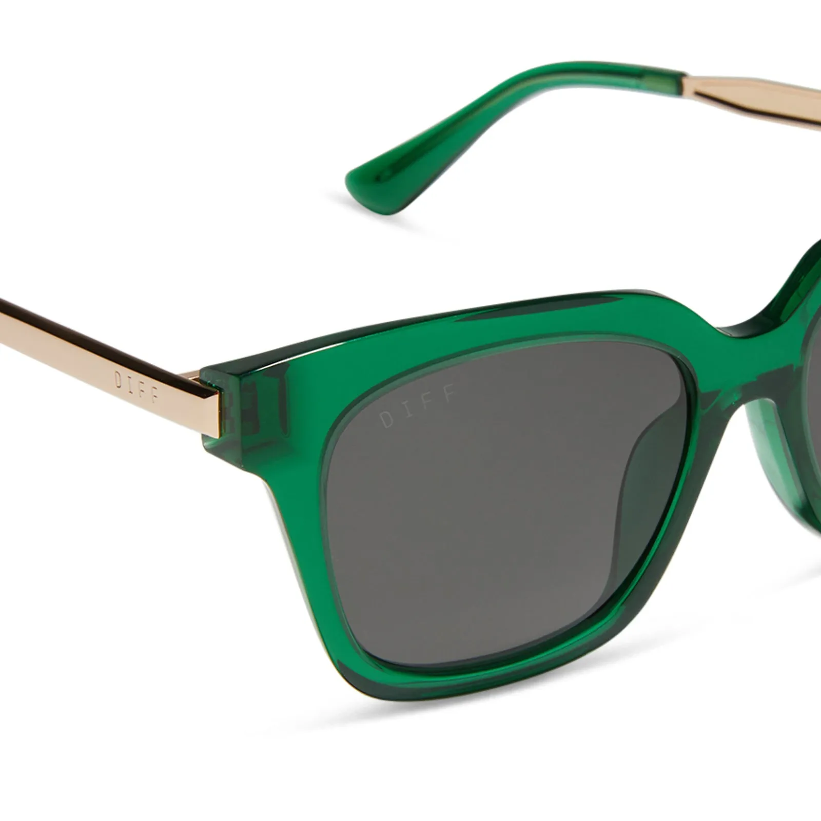 BELLA XS - PALM GREEN CRYSTAL + GREY + POLARIZED SUNGLASSES sold by Diff Eyewear product image thumbnail 4