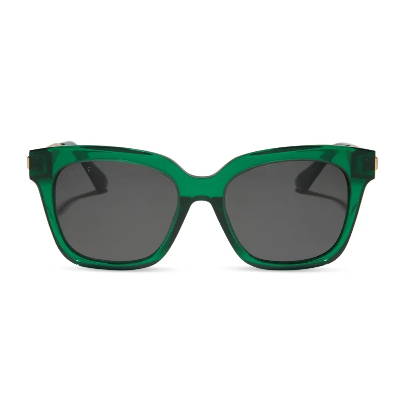 BELLA XS - PALM GREEN CRYSTAL + GREY + POLARIZED SUNGLASSES sold by Diff Eyewear