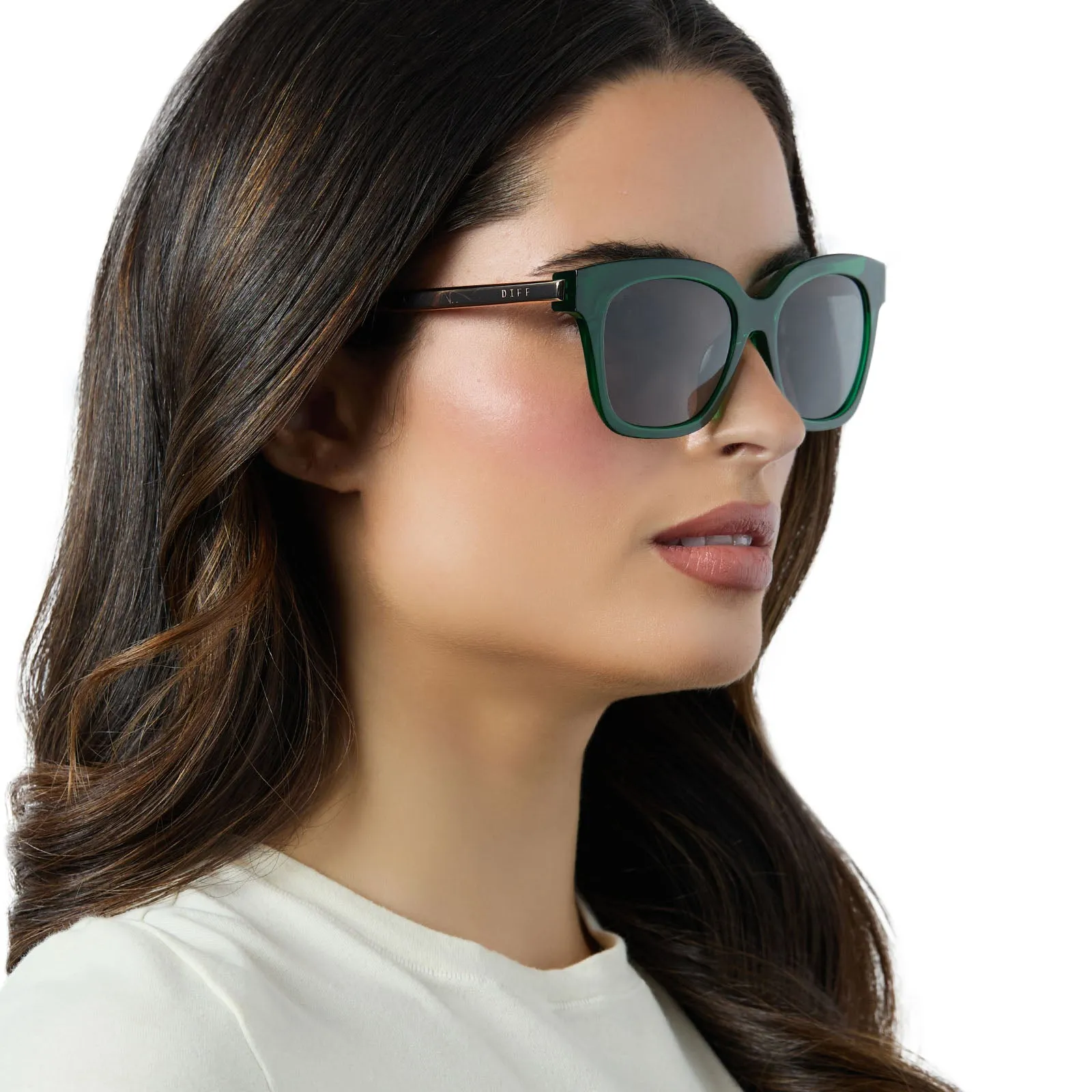 BELLA XS - PALM GREEN CRYSTAL + GREY + POLARIZED SUNGLASSES sold by Diff Eyewear product image thumbnail 5