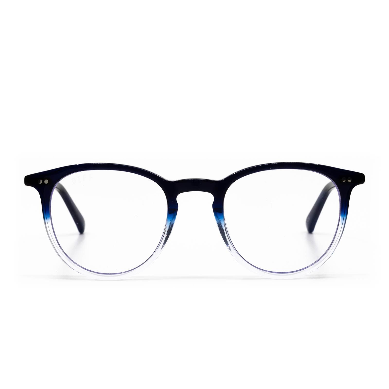 HAZE - NAVY OMBRE + CLEAR GLASSES sold by Diff Eyewear