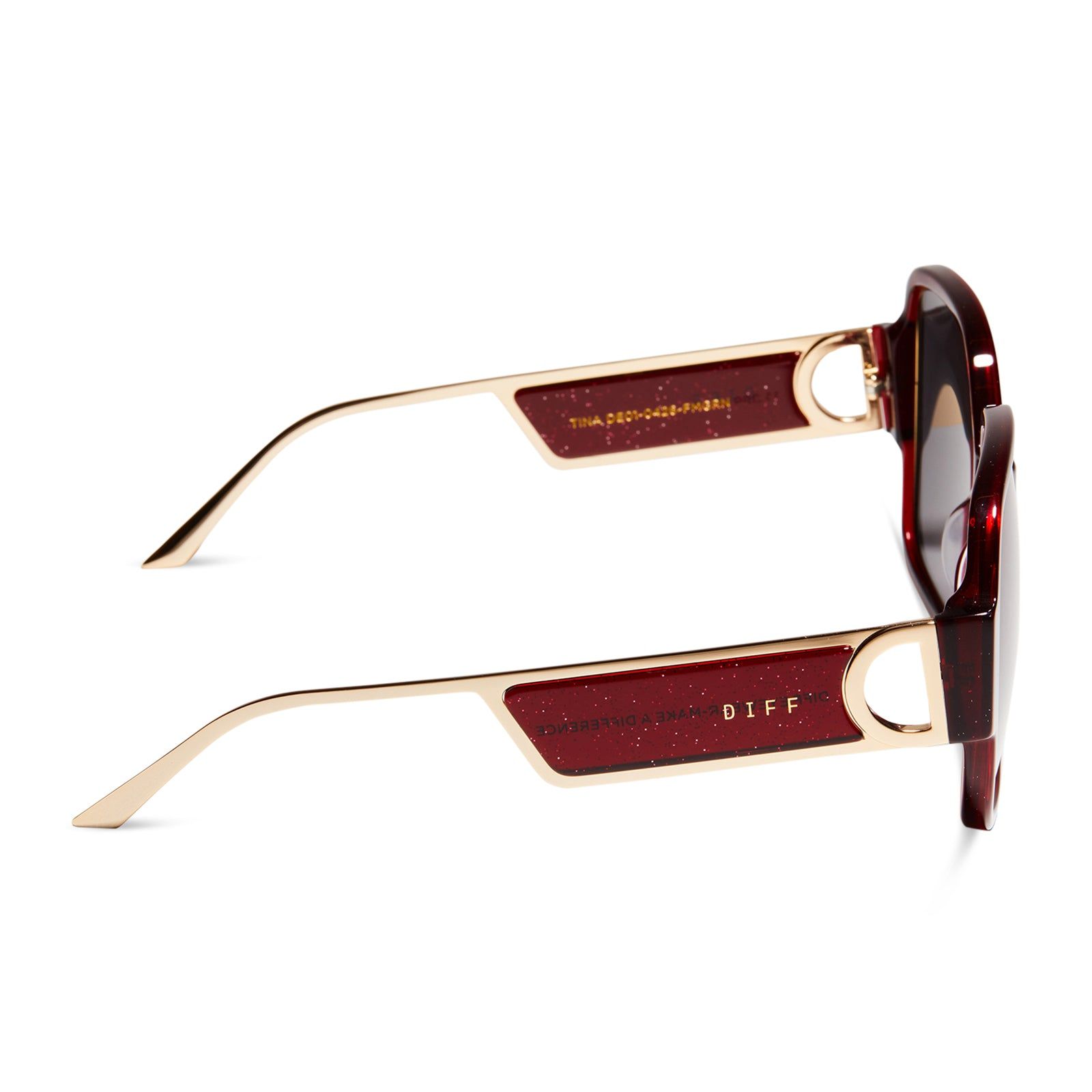 TINA - FESTIVE CARMINE + GREY SUNGLASSES sold by Diff Eyewear product image thumbnail 4