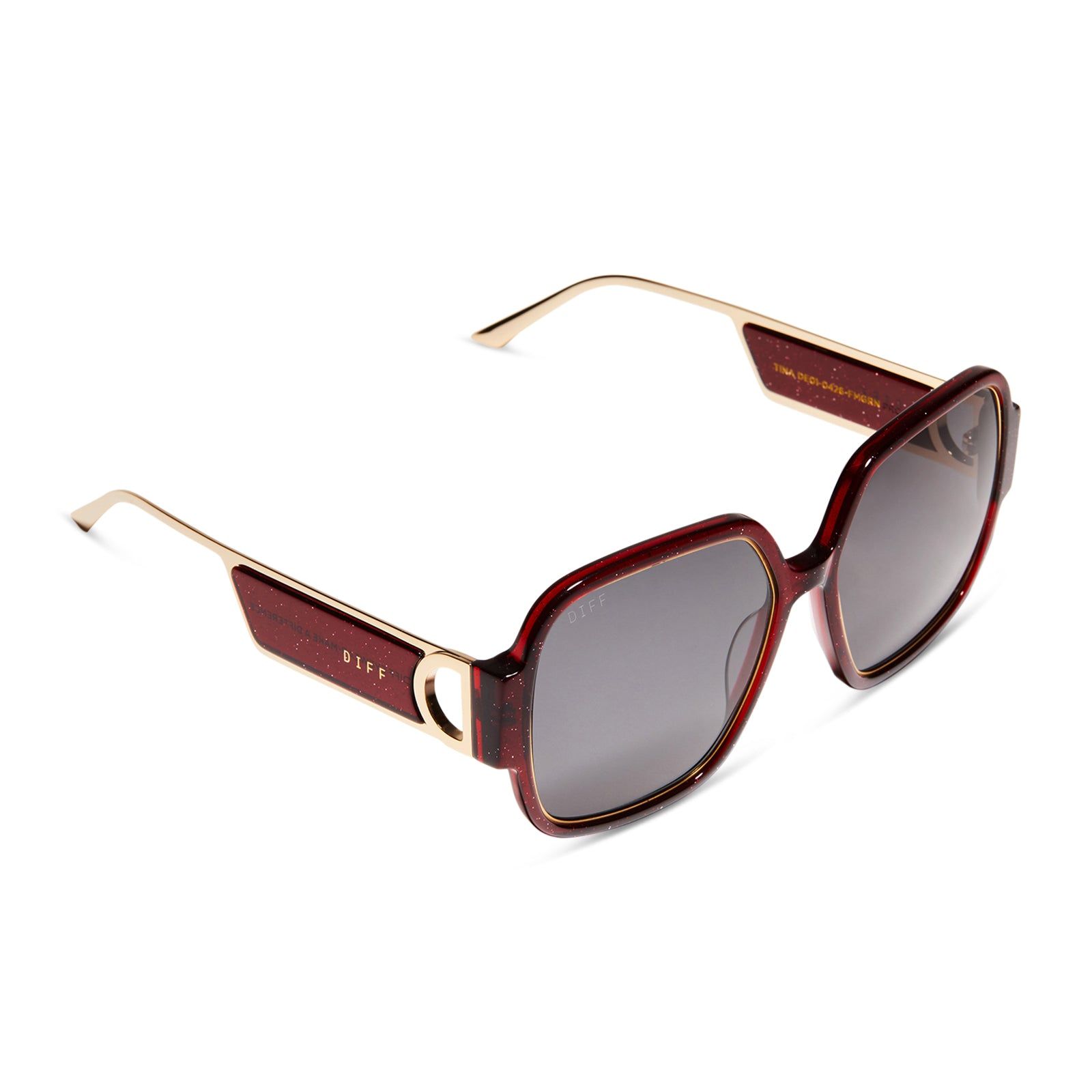 TINA - FESTIVE CARMINE + GREY SUNGLASSES sold by Diff Eyewear