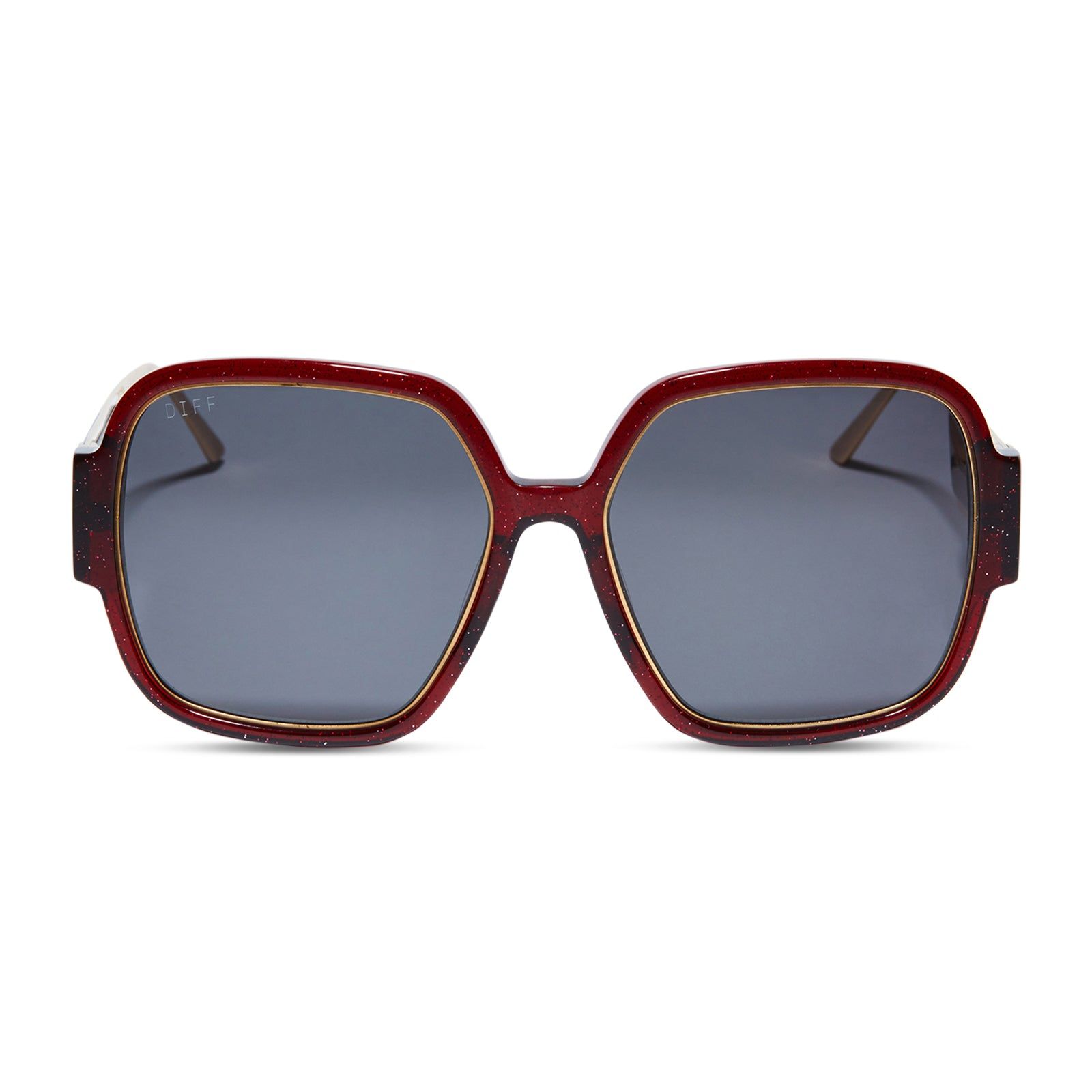 TINA - FESTIVE CARMINE + GREY SUNGLASSES sold by Diff Eyewear product image thumbnail 2