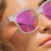 STORM - FROSTY MATTE CRYSTAL CLEAR + PINK MIRROR + POLARIZED SUNGLASSES sold by Diff Eyewear