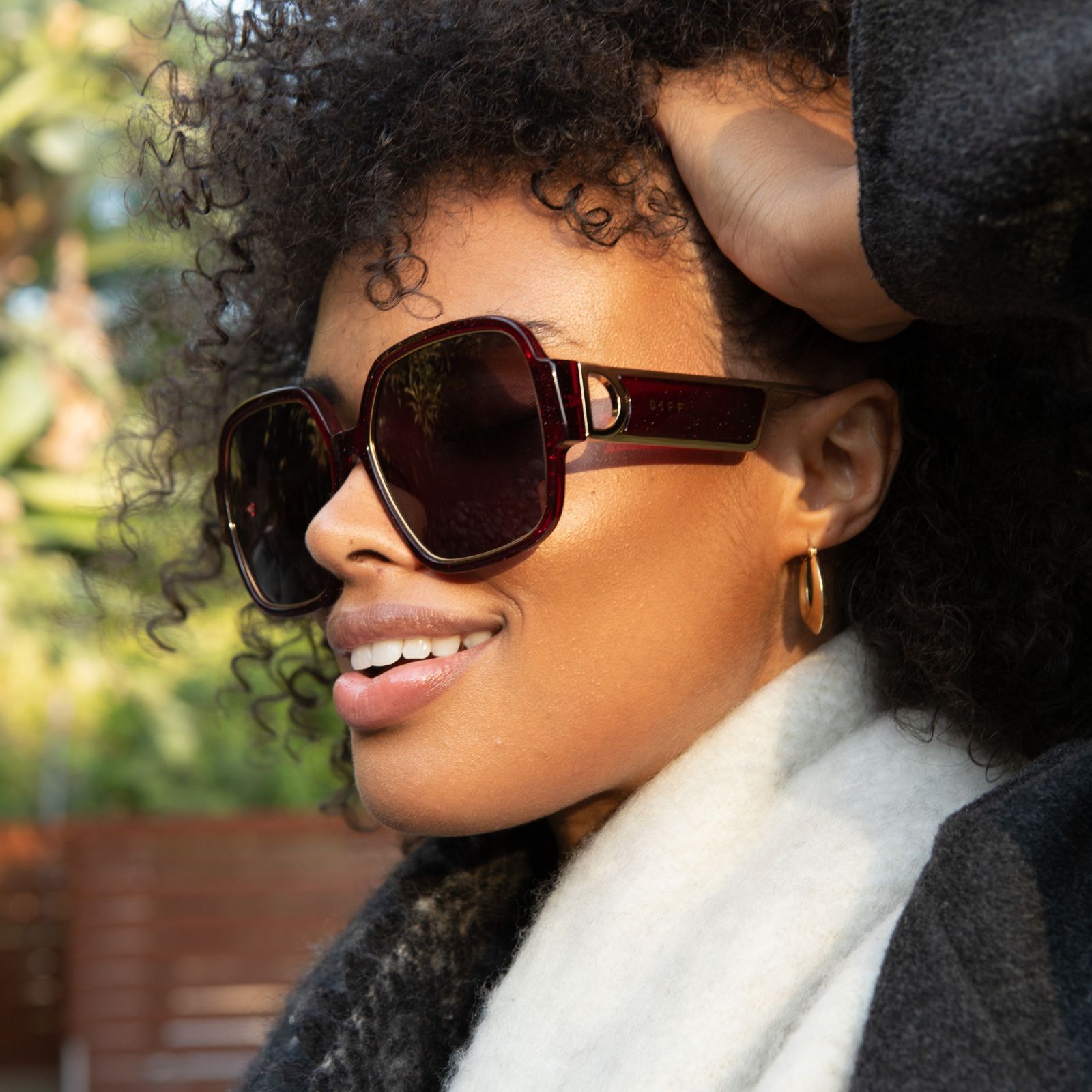 TINA - FESTIVE CARMINE + GREY SUNGLASSES sold by Diff Eyewear product image thumbnail 5